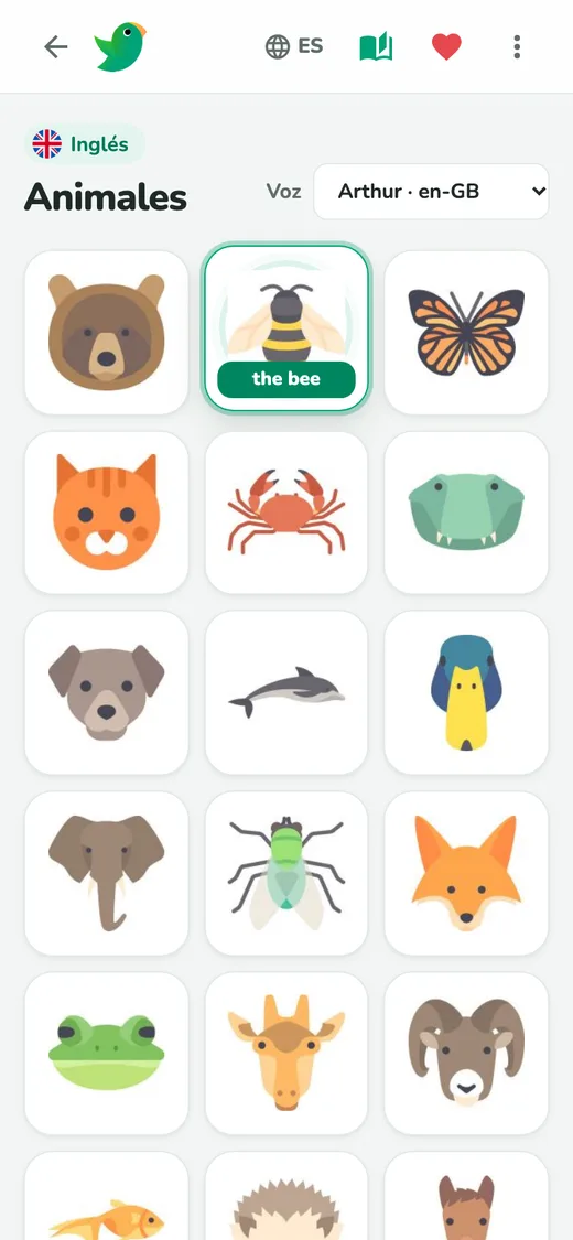 Explorar: toca una imagen para oír su palabra