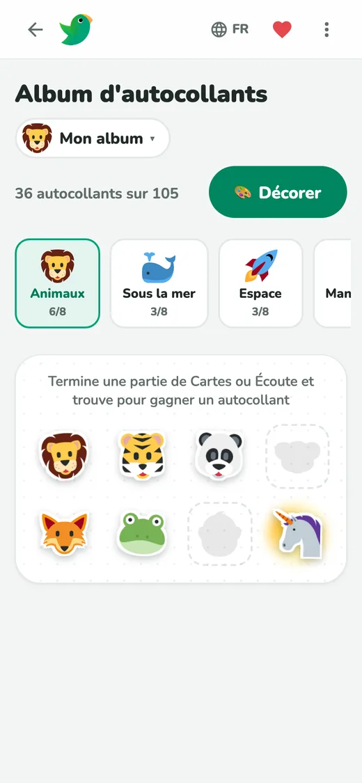 Gagne des autocollants en jouant