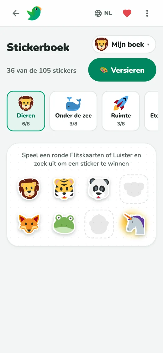 Win stickers door te spelen
