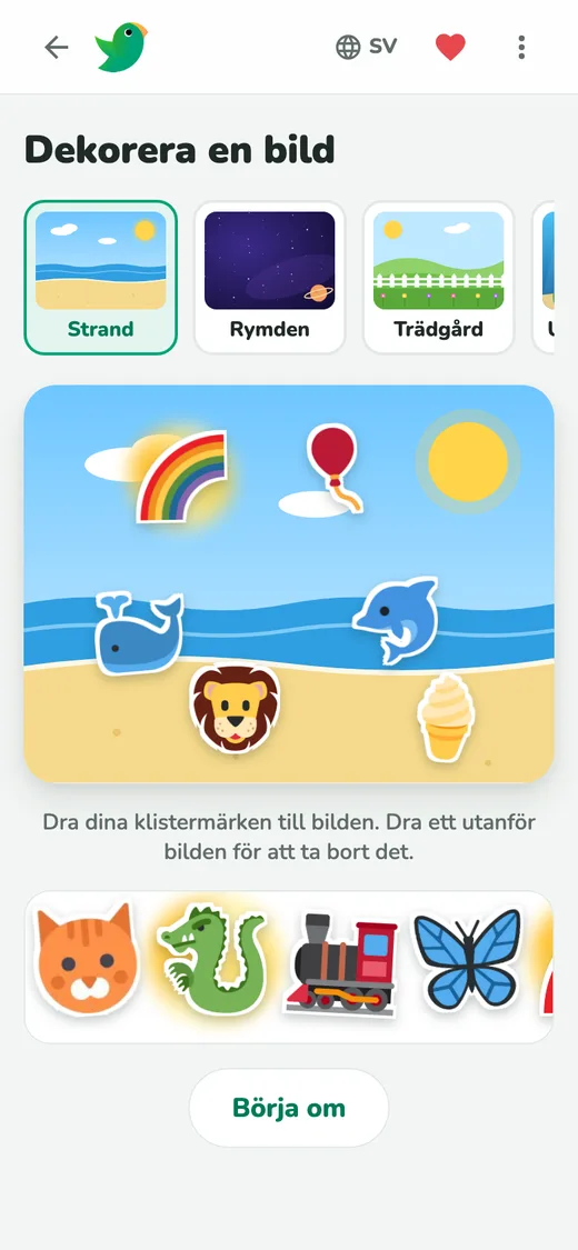Dekorera bilder med dina klistermärken
