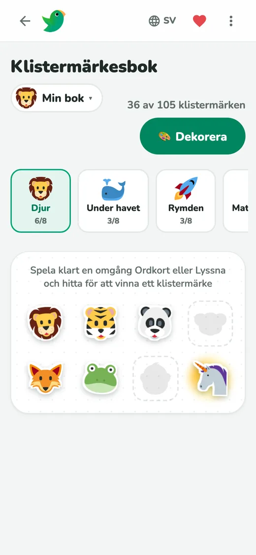 Vinn klistermärken genom att spela